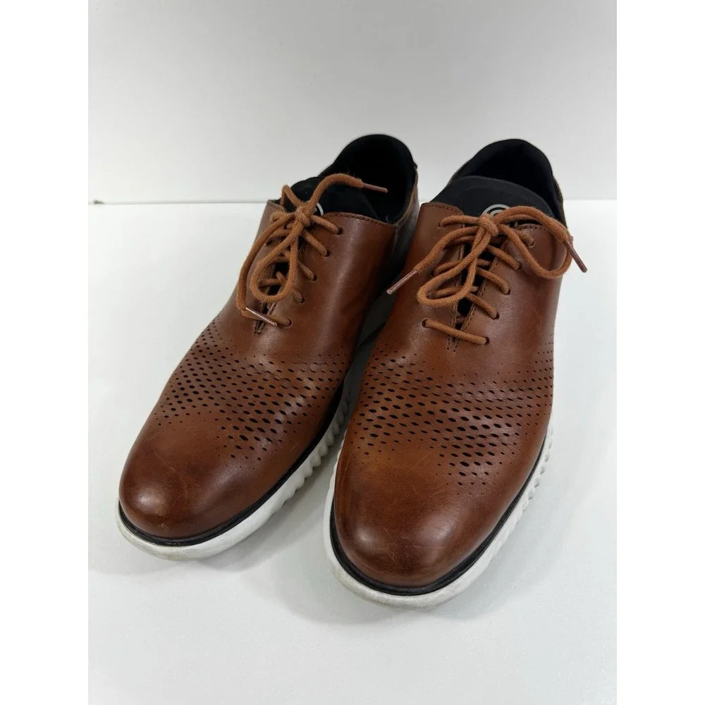 Cole Haan Perforated Leather Casual Sneakers Brown Men's Size 12M C27879